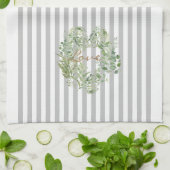 Liebe des grauen Streifens Geschirrtuch (Gefaltet)