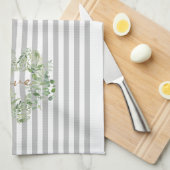 Liebe des grauen Streifens Geschirrtuch (Viertel Falte)