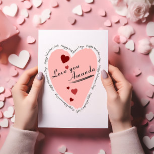 Liebe des Happy Valentine Day Heart Card Feiertagskarte