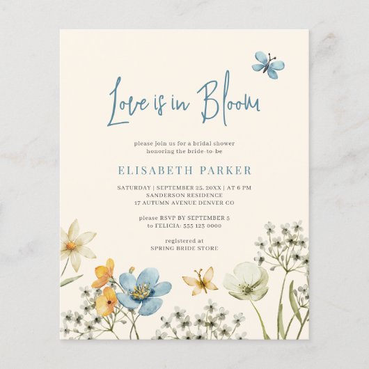 Liebe des Haushalts in Blütendusche Flyer (Vorne)