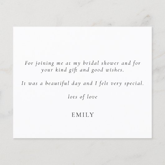 Liebe des Haushalts und Dank an Frau Brautparty (Rückseite)