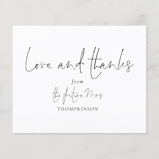 Liebe des Haushalts und Dank an Frau Brautparty (Vorderseite)