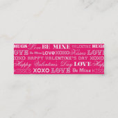 Liebe des heißen Rosa-XOXO ist meine der Mini Visitenkarte (Rückseite)