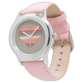 Liebe des Herzens Gestreifter Valentinstag Armbanduhr (Schrägansicht)