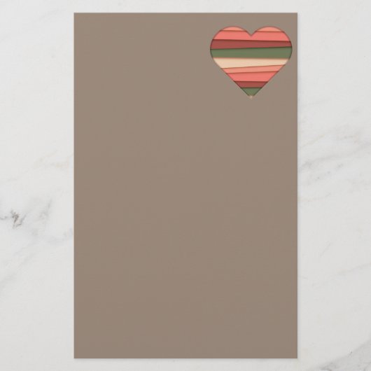 Liebe des Herzens Gestreifter Valentinstag Briefpapier (Vorderseite)