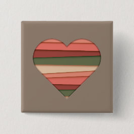 Liebe des Herzens Gestreifter Valentinstag Button