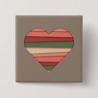 Liebe des Herzens Gestreifter Valentinstag Button