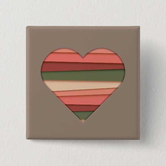 Liebe des Herzens Gestreifter Valentinstag Button (Vorderseite)