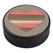 Liebe des Herzens Gestreifter Valentinstag Eishockey Puck (3/4)
