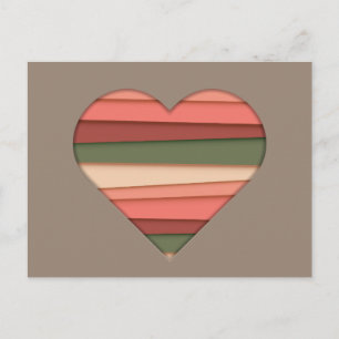 Liebe des Herzens Gestreifter Valentinstag Feiertagspostkarte