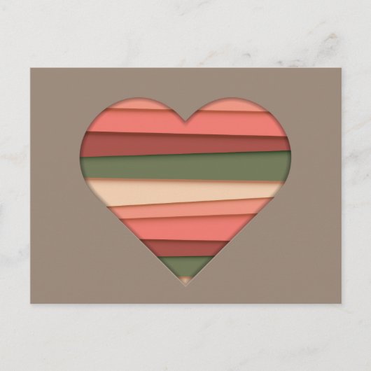 Liebe des Herzens Gestreifter Valentinstag Feiertagspostkarte (Vorderseite)