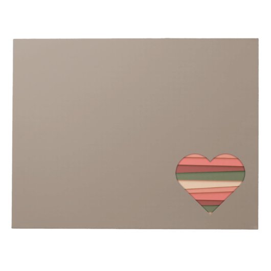 Liebe des Herzens Gestreifter Valentinstag Notizblock (Vorderseite)