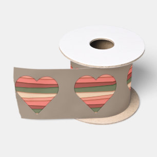Liebe des Herzens Gestreifter Valentinstag Satinband