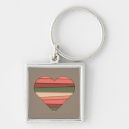 Liebe des Herzens Gestreifter Valentinstag Schlüsselanhänger