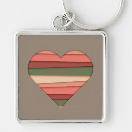 Liebe des Herzens Gestreifter Valentinstag Schlüsselanhänger