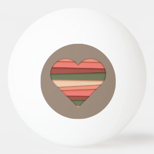 Liebe des Herzens Gestreifter Valentinstag Tischtennisball