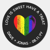 Liebe des Herzens ist süße LGBT-Gastgeschenk Hochz Runder Aufkleber (Vorderseite)