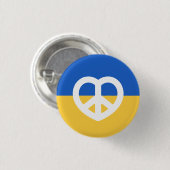 Liebe des Herzens mit der Ukraine Button (Vorne & Hinten)