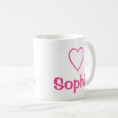 Liebe des Herzens Sophie (Name) Rosa Tasse (VorderseiteRechts)