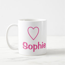 Liebe des Herzens Sophie (Name) Rosa Tasse