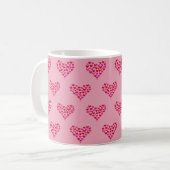 Liebe des Herzmusters rosa Grafik Kaffeetasse (Vorderseite Links)