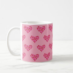 Liebe des Herzmusters rosa Grafik Kaffeetasse