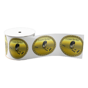 Liebe des Hockey-I fertigen mit Stock und Ripsband