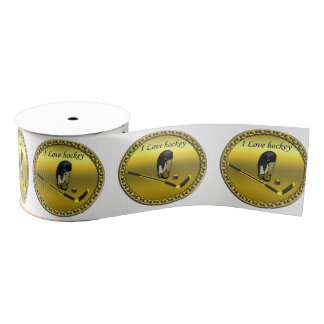 Liebe des Hockey-I fertigen mit Stock und Ripsband