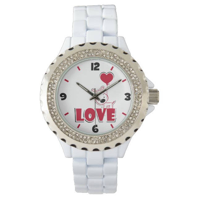 Liebe des Hundes Armbanduhr (Vorderseite)