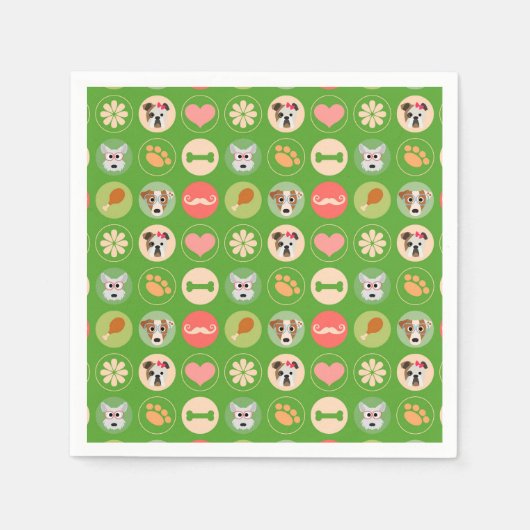 Liebe des Hundes auf Grün Serviette (Vorderseite)