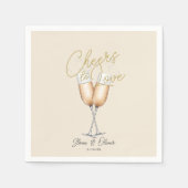 Liebe des Ivory Gold Brautparty Paper Serviette (Vorderseite)