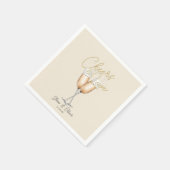 Liebe des Ivory Gold Brautparty Paper Serviette (Ecke)