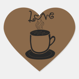 Liebe des Kaffees - ändern Sie Farbe Herz-Aufkleber