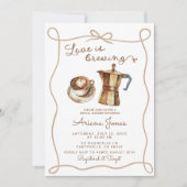 Liebe des Kaffees ist Brautparty brauen Einladung (Vorderseite)