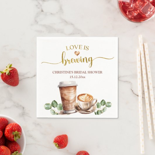 Liebe des Kaffees ist das Brechen von Brautparty N Serviette (Beispiel)