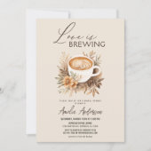Liebe des Kaffees ist das Brewing Boho Chic Brautp Einladung (Vorderseite)