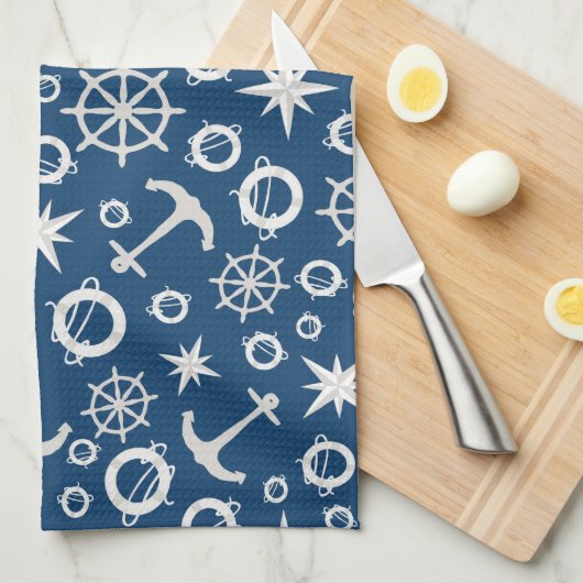 Liebe des Kompassboots des Ankerringes Geschirrtuch (Viertel Falte)