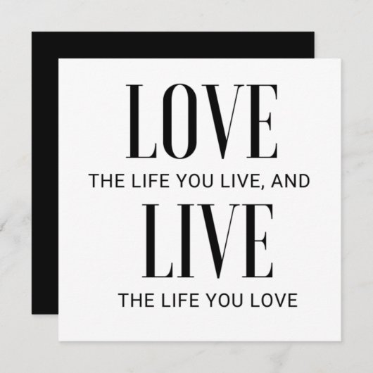 Liebe des Lebens, das du lebst und das Leben, das  Einladung (Vorne/Hinten)