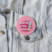 Liebe des Lehrers Inspiriert - Rosa Glitzer und Bl Button (Beispiel)