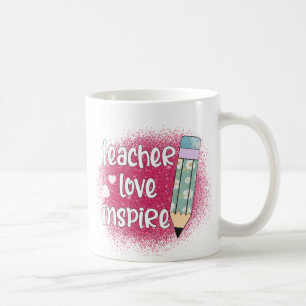 Liebe des Lehrers Inspiriert - Rosa Glitzer und Bl Kaffeetasse