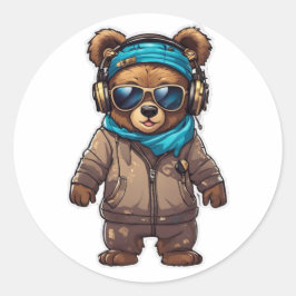 Liebe des Musikstickers Runder Aufkleber