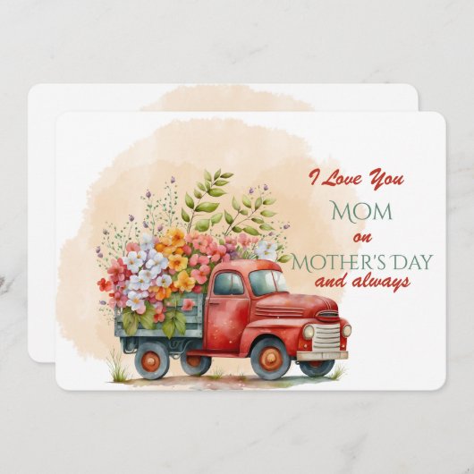 Liebe des Muttertags Feiertagskarte (Vorne/Hinten)