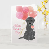 Liebe des Muttertags von Labradoodle Dog Karte (Gelbe Blume)