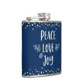 Liebe des Navy Peace Joy Modern Typografy Gold Dot Flachmann (Rechts)