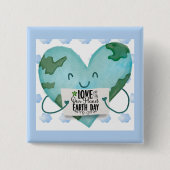 Liebe des niedlichen Earth Day Button (Vorderseite)