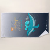 Liebe des Ozeans | Monogram Beach Handtuch (Vorderseite)