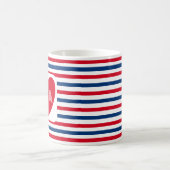 Liebe des Patriotic Red White Blue Fun Herzens der Kaffeetasse (Mittel)