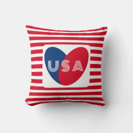 Liebe des Patriotic Red White Blue Fun Herzens der Kissen