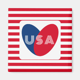 Liebe des Patriotic Red White Blue Fun Herzens der Magnet
