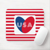 Liebe des Patriotic Red White Blue Fun Herzens der Mousepad (Mit Mouse)